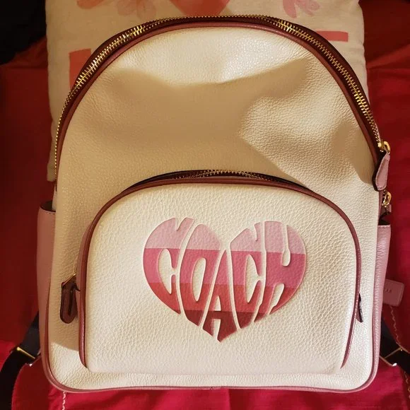 Coach | Bags | Authentic Coach Heart Printed Leather Bag  display picture 2